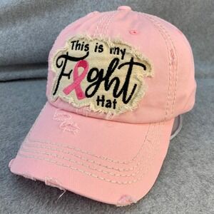 This is my Fight Hat Womens Pink KBETHOS Baseball Cap Breast Cancer Ribbon OSFM